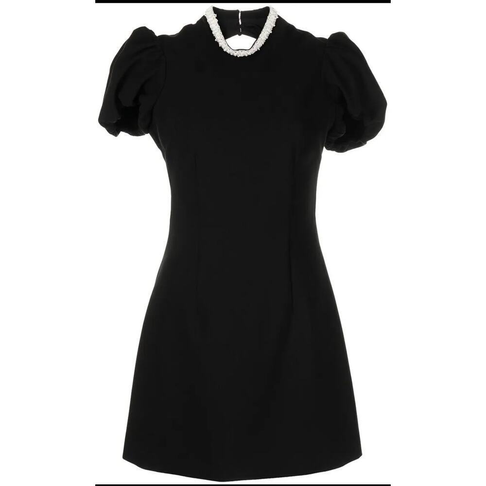 NEW Likely Black Bonnie Faux Pearl Collar Dress Size 8